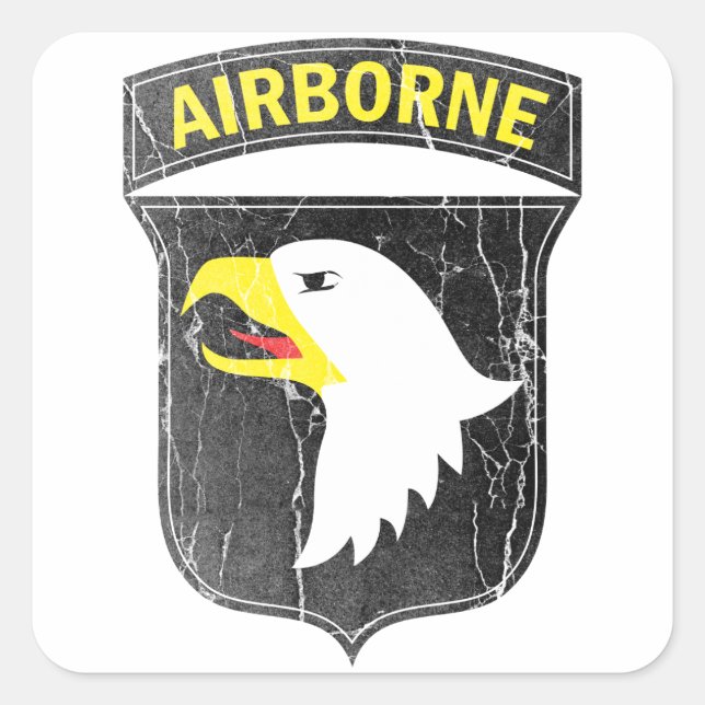 Sticker Carré Armée aéroportée 101 hurlant Aigle (Devant)