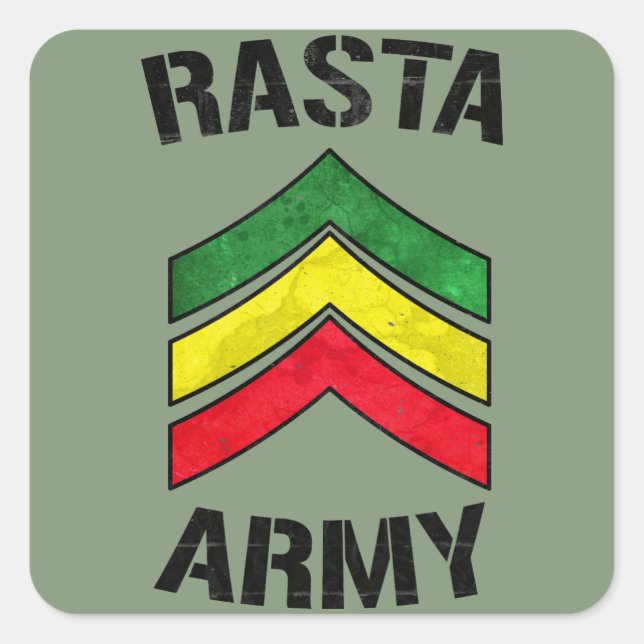 Sticker Carré Armée de Rasta (Devant)