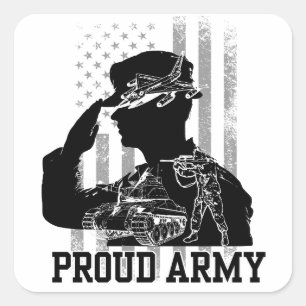 Sticker Carré Armée Fière