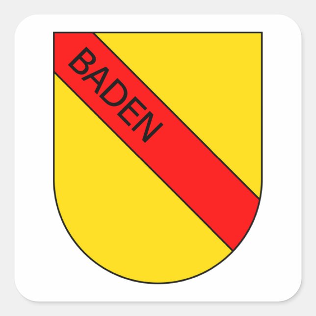 Sticker Carré Armoiries badiennes avec écriture (Devant)