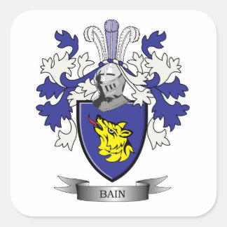 Sticker Carré Armoiries de Bain Family Crest