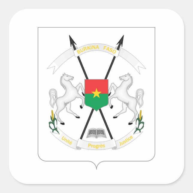 Sticker Carré Armoiries de Burkinabé, Burkina Faso (Devant)