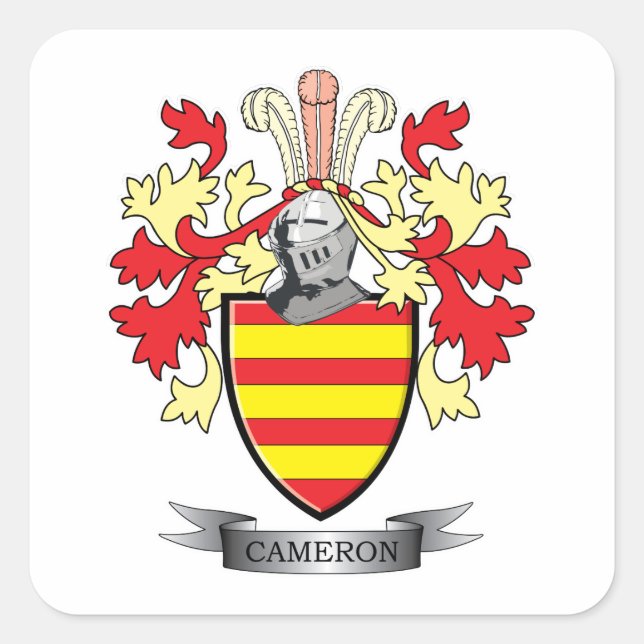 Sticker Carré Armoiries de Cameron Family Crest (Devant)