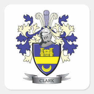 Sticker Carré Armoiries de Clark Family Crest
