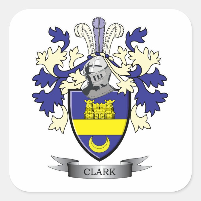 Sticker Carré Armoiries de Clark Family Crest (Devant)