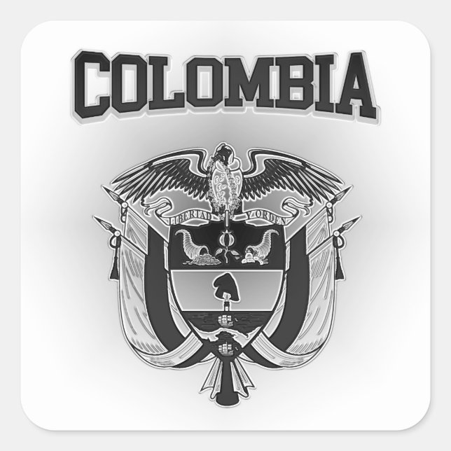 Sticker Carré Armoiries de Colombie (Devant)