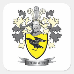 Sticker Carré Armoiries de la famille Corbett