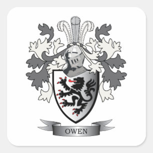 Sticker Carré Armoiries de la famille Owen Crest