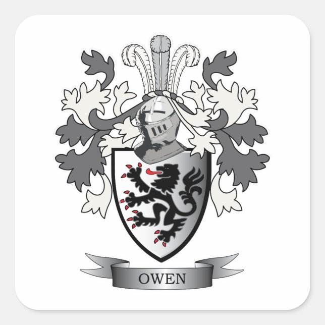 Sticker Carré Armoiries de la famille Owen Crest (Devant)