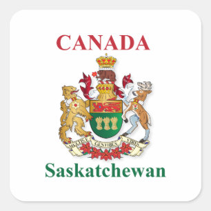 Sticker Carré Armoiries de la Saskatchewan
