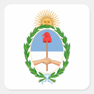 Sticker Carré Armoiries de l'Argentine pays symbole emblème drap