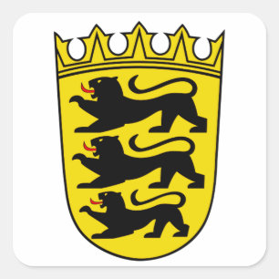 Sticker Carré Armoiries de l'État allemand de Bade-Wurtemberg