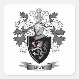 Sticker Carré Armoiries de Lewis Family Crest