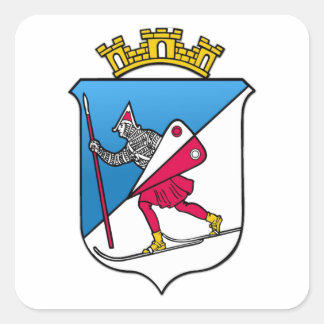 Sticker Carré Armoiries de Lillehammer Norvège Heraldry