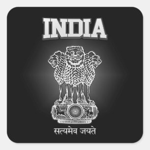 Sticker Carré Armoiries de l'Inde