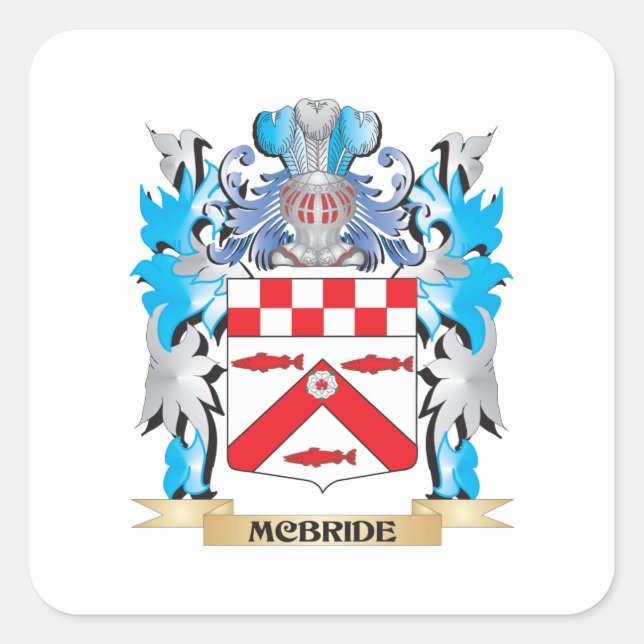 Sticker Carré Armoiries de Mcbride - Armoiries de la famille (Devant)