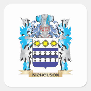 Sticker Carré Armoiries de Nicholson - Armoiries de la famille