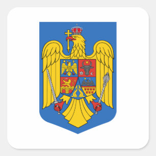Sticker Carré Armoiries de pays Roumanie symbole emblème drapeau