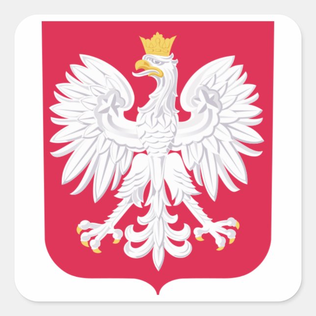 Sticker Carré Armoiries de Pologne (Devant)