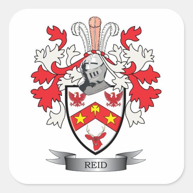 Sticker Carré Armoiries de Reid Family Crest (Devant)