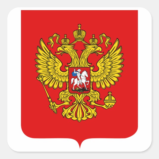 Sticker Carré Armoiries de Russie (Devant)