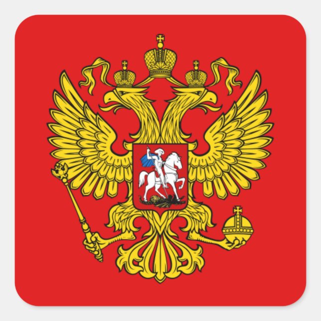 Sticker Carré Armoiries de Russie (Devant)