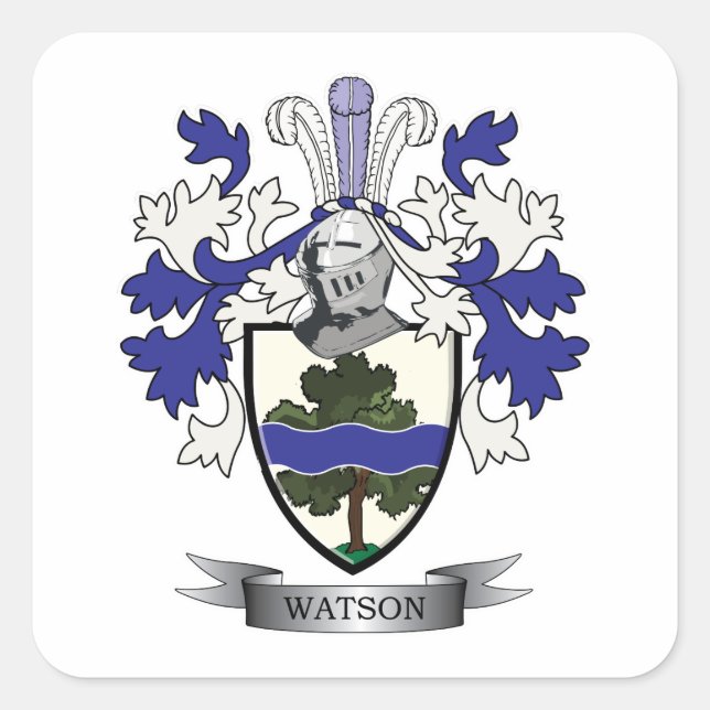 Sticker Carré Armoiries de Watson Family Crest (Devant)