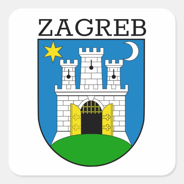 Sticker Carré Armoiries de Zagreb (Devant)