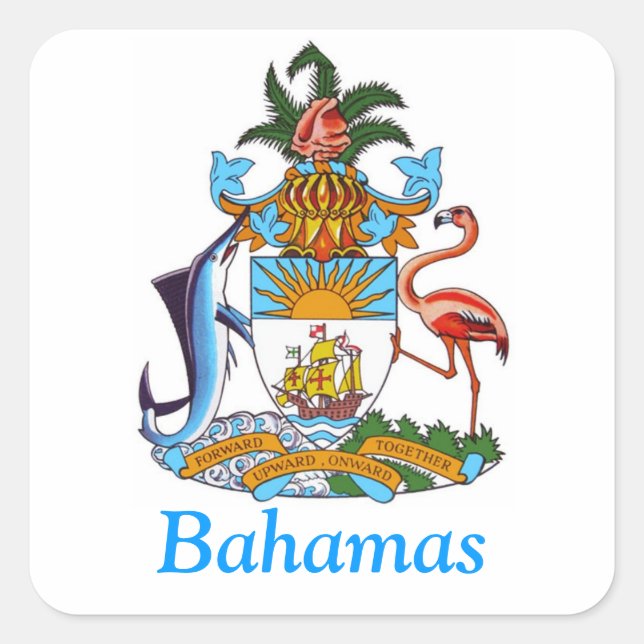 Sticker Carré Armoiries des Bahamas (Devant)