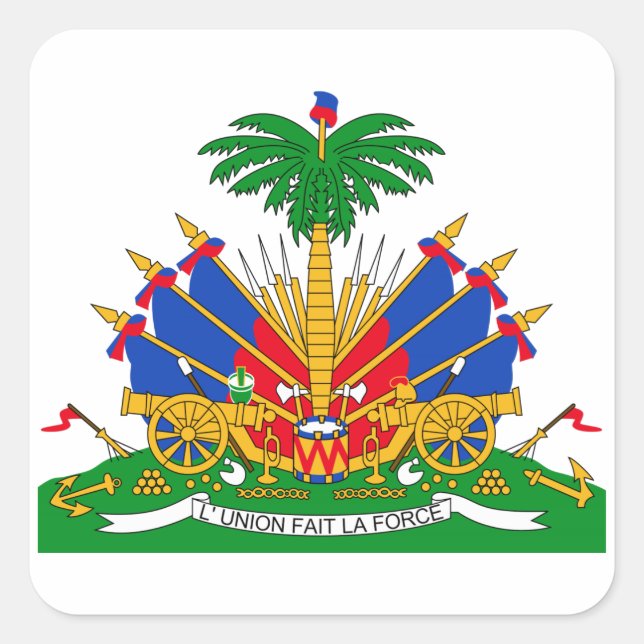 Sticker Carré Armoiries d'Haïti (Devant)