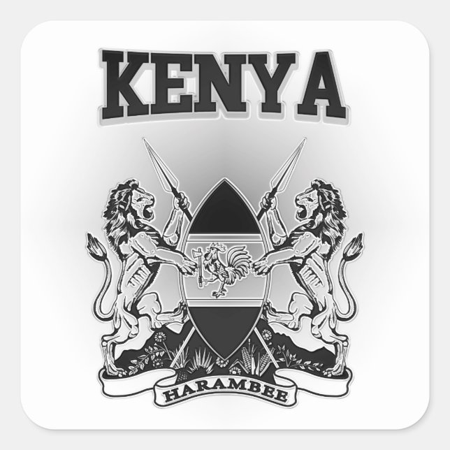 Sticker Carré Armoiries du Kenya (Devant)