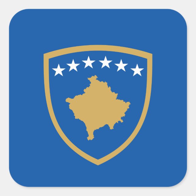 Sticker Carré Armoiries du Kosovo, Kosovo (Devant)
