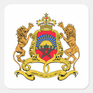 Sticker Carré Armoiries du pays Maroc symbole emblème drapeau