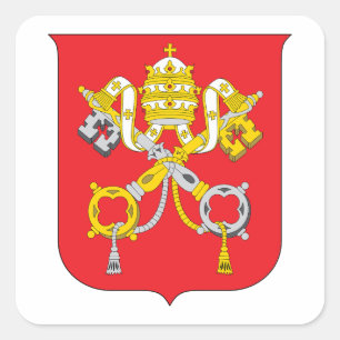 Sticker Carré armoiries du pays Vatican symbole emblème drapeau