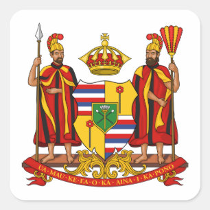 Sticker Carré Armoiries royales du Royaume d'Hawaï