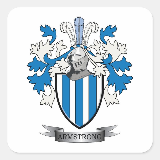 Sticker Carré Armstrong Family Crest Coat of Arms (Devant)