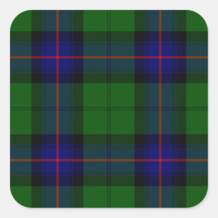 Sticker Carré Armstrong tartan bleu et vert plaid