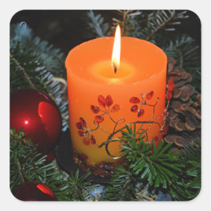 Sticker Carré Arrangement des bougies de Noël