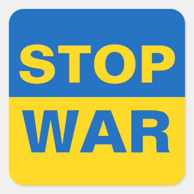 Sticker Carré Arrêtez la guerre Ukraine ukrainienne (Devant)
