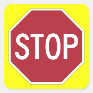 Sticker Carré Arrêtez se connectent le jaune
