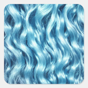 Sticker Carré Arrière - plan à cheveux bleu