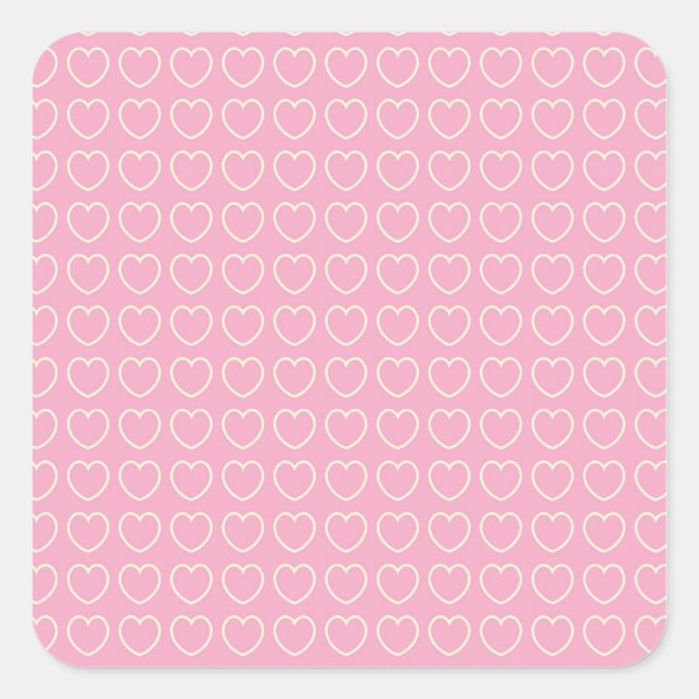 Sticker Carré Arrière - plan Coeur rose (Devant)