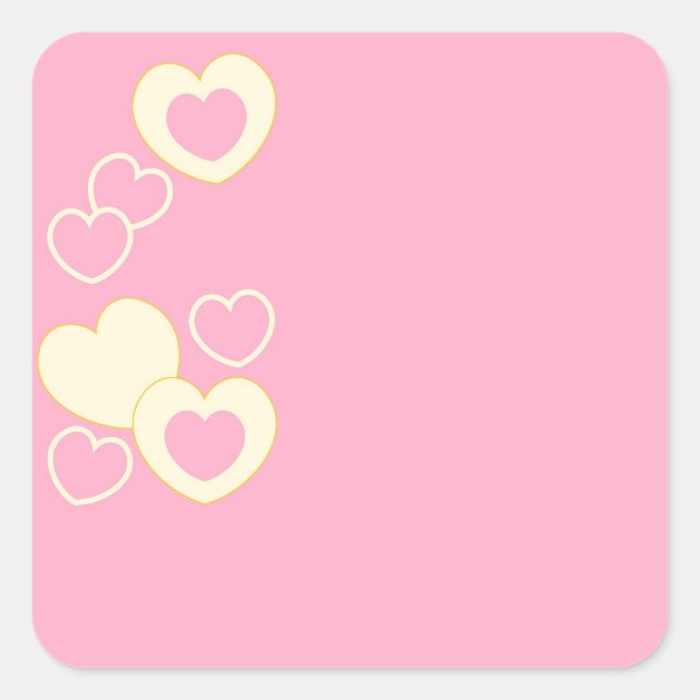Sticker Carré Arrière - plan de coeur rose (Devant)