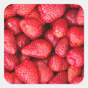 Sticker Carré Arrière - plan de fraises