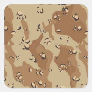 Sticker Carré Arrière - plan du Camouflage du désert militaire