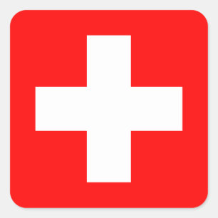 Sticker Carré Arrière - plan Editable, le drapeau de la Suisse
