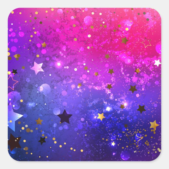 Sticker Carré Arrière - plan rose brillant (Devant)