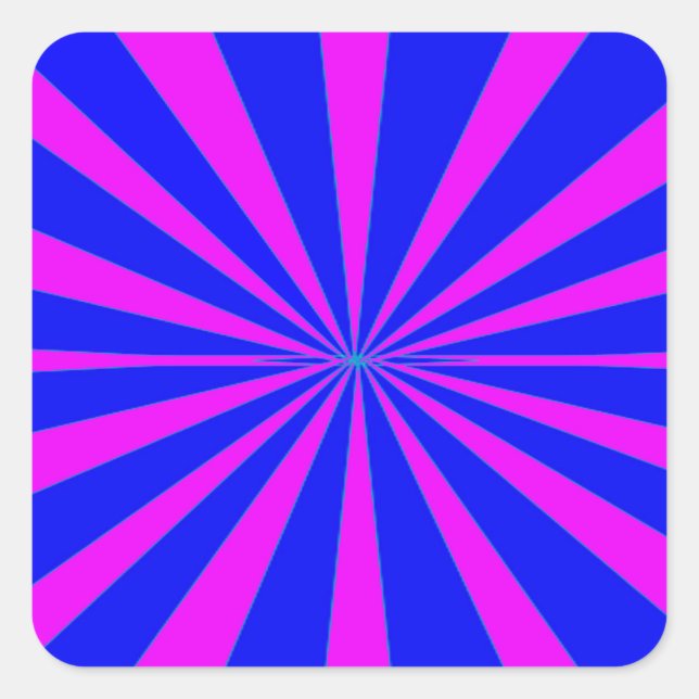 Sticker Carré Arrière - plan super Retro bleu et rose (Devant)