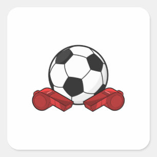 Sticker Carré Arrivée sifflet & balle de football