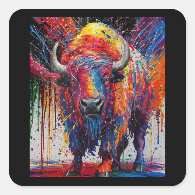 Sticker Carré Art Buffalo AI (Devant)